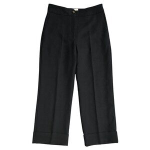 Sezane Damon Black Wool Blend Ankle Trousers Rolled Cuffs Capsule Preppy